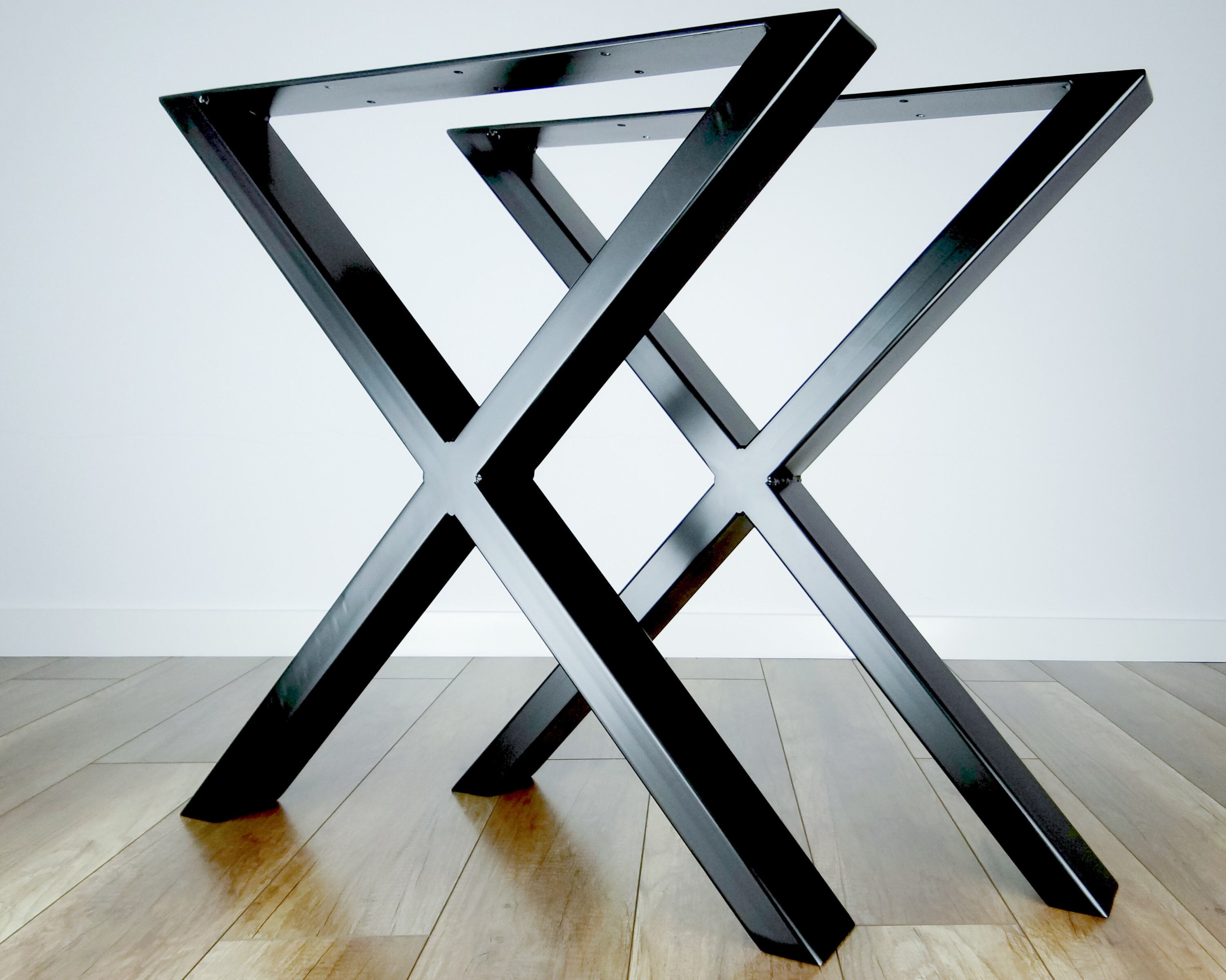 Metal Dining Table Legs Set Of 2 Heavy X Shape 80x40mm Etsy