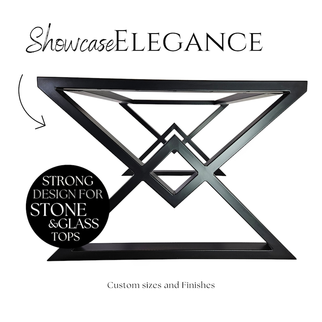 WIDE Metal Dining Room Table Legs for Heavy Marble or Glass Top 90x71cm