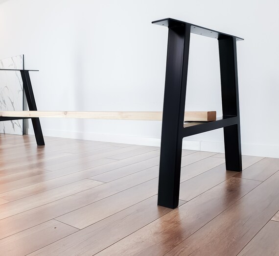 Metal Dining Table Legs Set Of 2 Steel Dining Table Legs Etsy