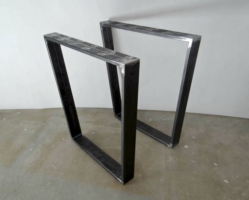 Metal Dining Table Legs (set of 2). Trapezoid Steel Table Legs. Pub
