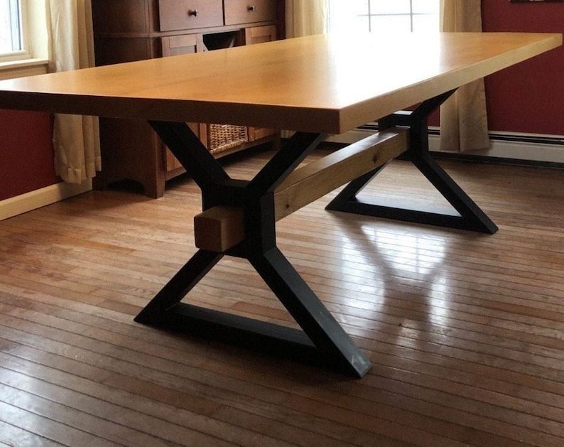 Pieds de table de salle à manger en métal. Pieds de table de ferme pour boucherie. Pieds en acier solides pour une maison de ferme moderne par Stalove image 2