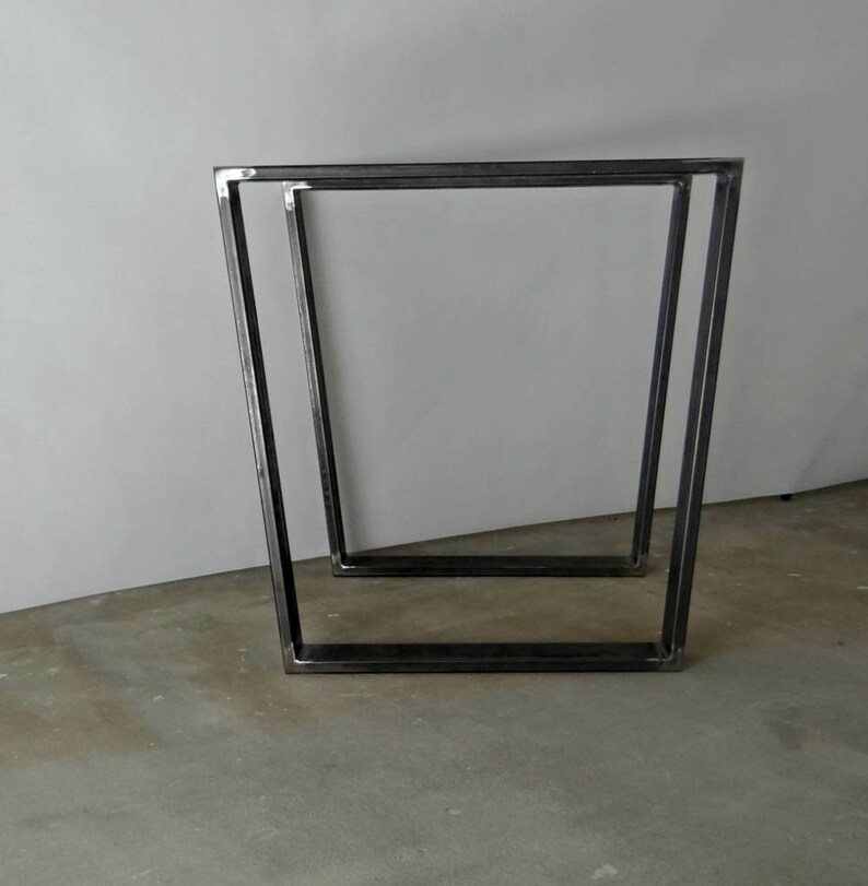 Metal Dining Table Legs (set of 2). Trapezoid Steel Table Legs. Pub