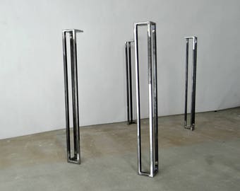 Metal Dining Table Legs (set of 4 legs). Square Hairpin Steel Table Legs. Industrial Legs. Iron Legs StaloveStudio