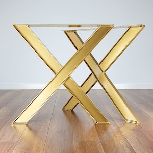 Metal Dining Table Legs (set of 2). Industrial Steel Table Legs for Table or Desk. Table Base. X shape metal Table Frame