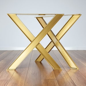 Metal Dining Table Legs (set of 2). Industrial Steel Table Legs for Table or Desk. Table Base. X shape metal Table Frame