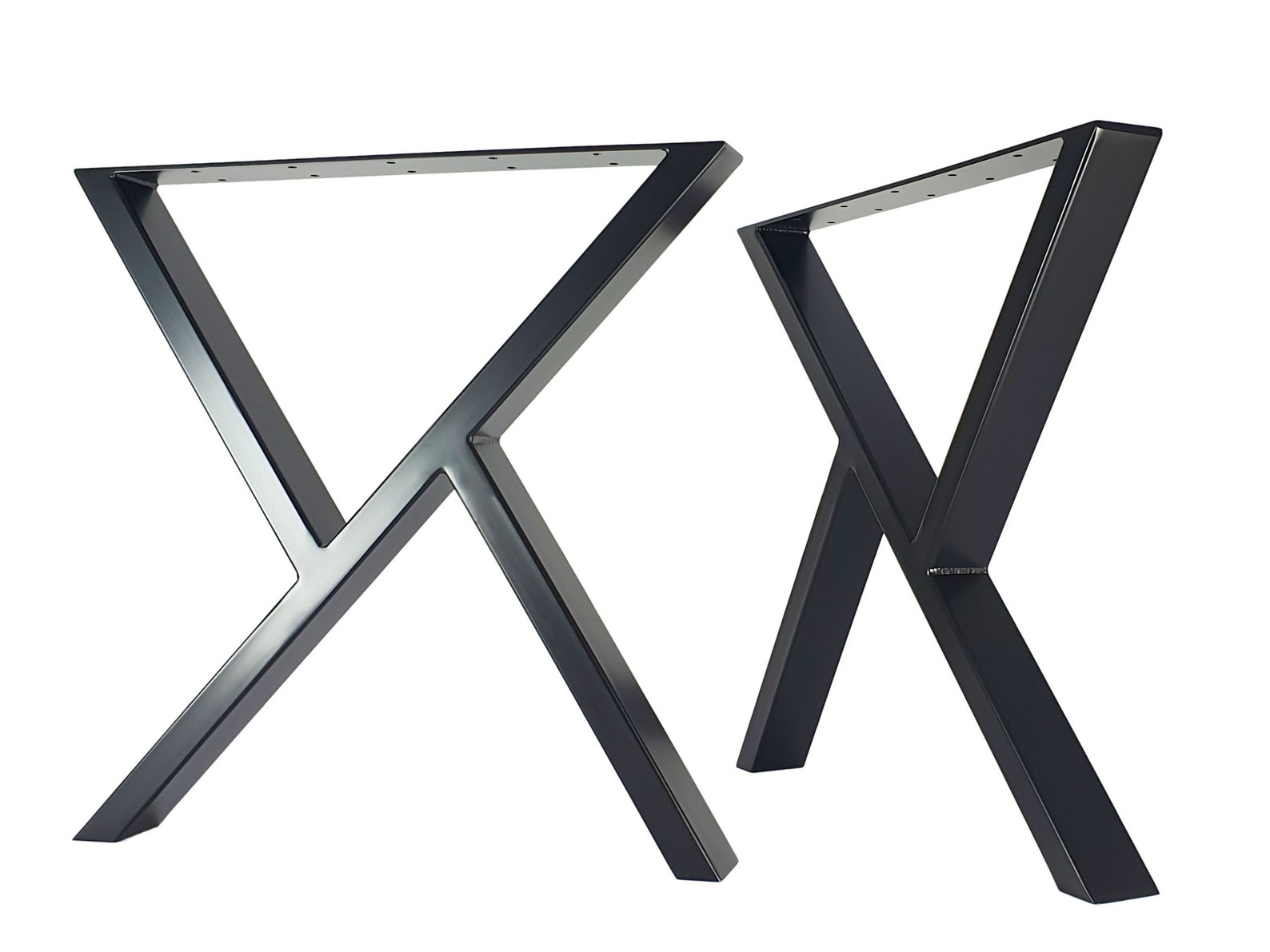 Steel Dining Table Legs set of 2 Xshape. Modern Metal Table Etsy