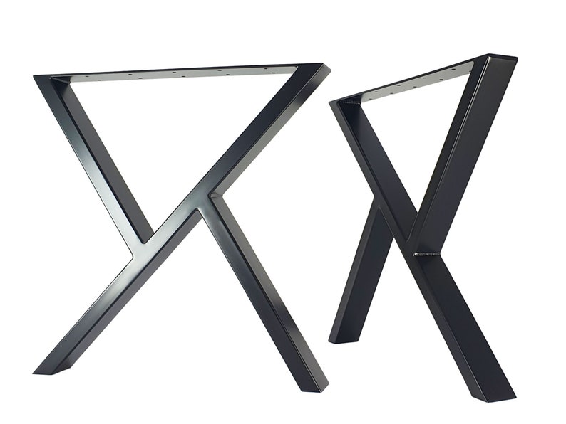 Pieds de table à manger en acier lot de 2 en forme de X. Pieds de table modernes en métal. Pied de table industriel. Pieds de meubles faits main par StaloveStudio image 4