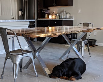 Patas de mesa de comedor de metal (juego de 2) Acero pesado en forma de X de 80x40 mm. Patas de mesa de cocina de acero modernas.