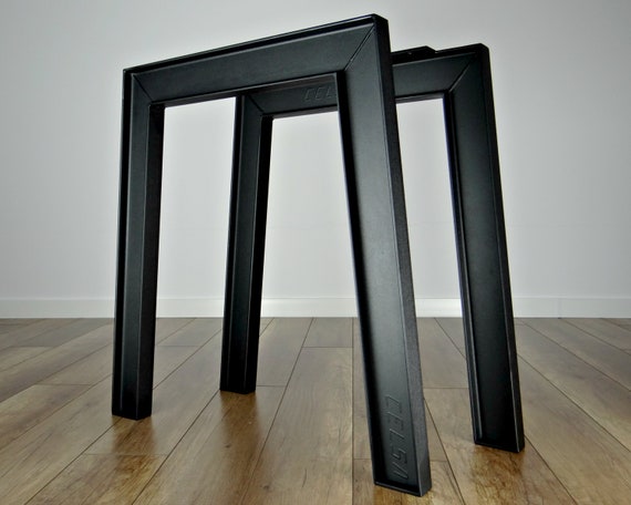 Metal Dining Table Legs Set Of 2 Industrial Steel Table Etsy