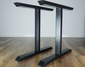 Metal Dining Table Legs I shape  (set of 2 legs). Steel Iron Legs for Kitchen Table. Strong, Industrial Furniture Legs