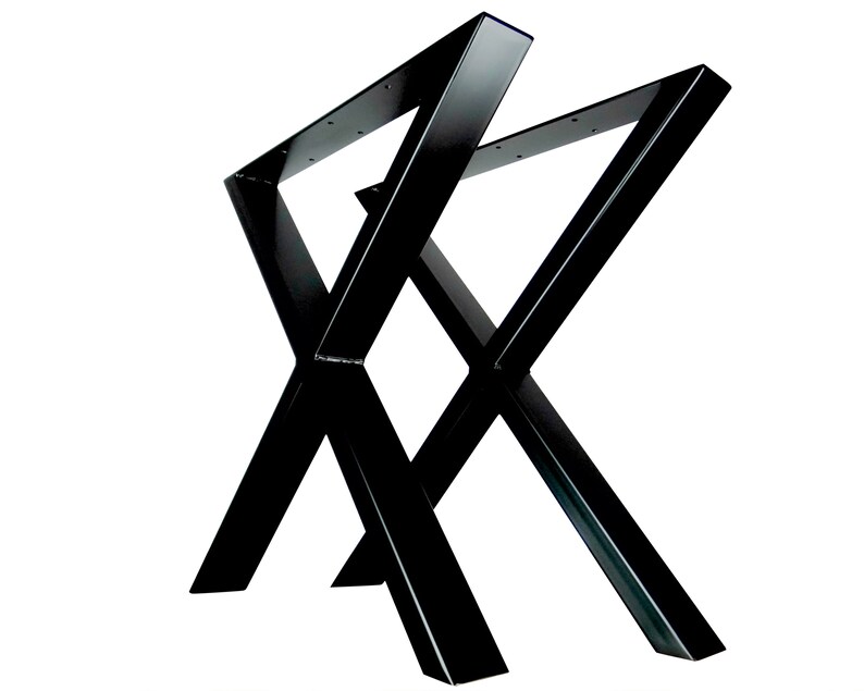 Metal Dining Table Legs set of 2 Heavy Xshape 80x40mm Etsy