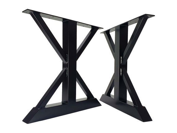 WIDE Modern Metal Dining Table Legs 28 Tall Rectangle-shape. Steel Table  Legs for Wide Top. Industrial Table Base for Large Table 