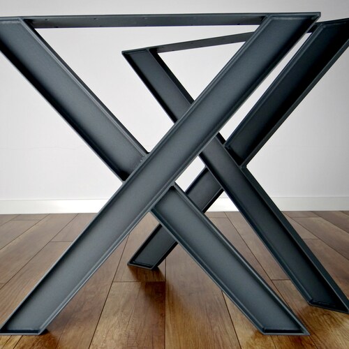 Steel Dining Table Legs set of 2 X Shape. Farmhouse Metal Etsy