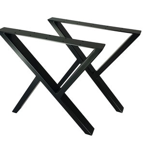 Pieds de table à manger en acier lot de 2 en forme de X. Pieds de table modernes en métal. Pied de table industriel. Pieds de meubles faits main par StaloveStudio image 6