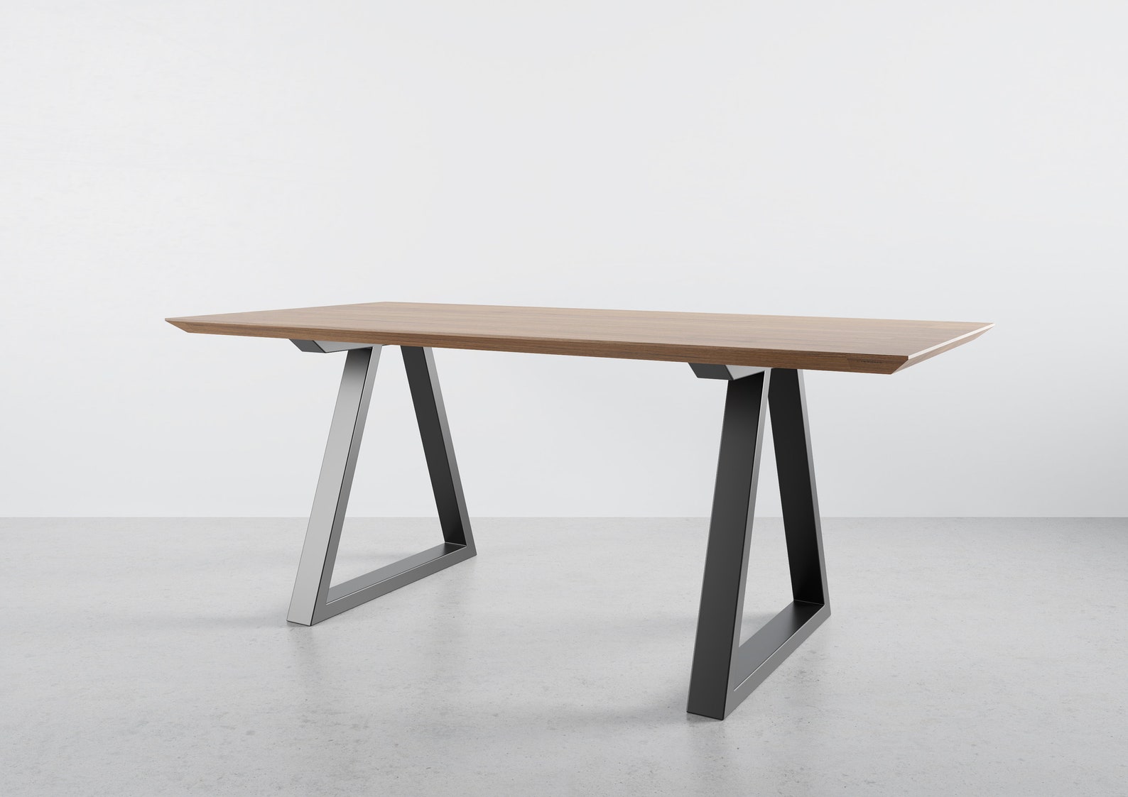 Black Metal Dining Table Legs set of 2 Triangle-shape. - Etsy