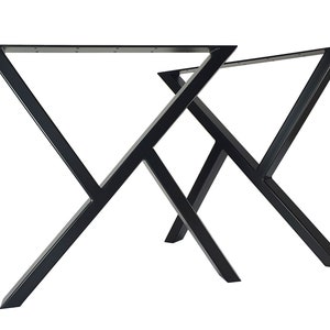 Pieds de table à manger en acier lot de 2 en forme de X. Pieds de table modernes en métal. Pied de table industriel. Pieds de meubles faits main par StaloveStudio image 3