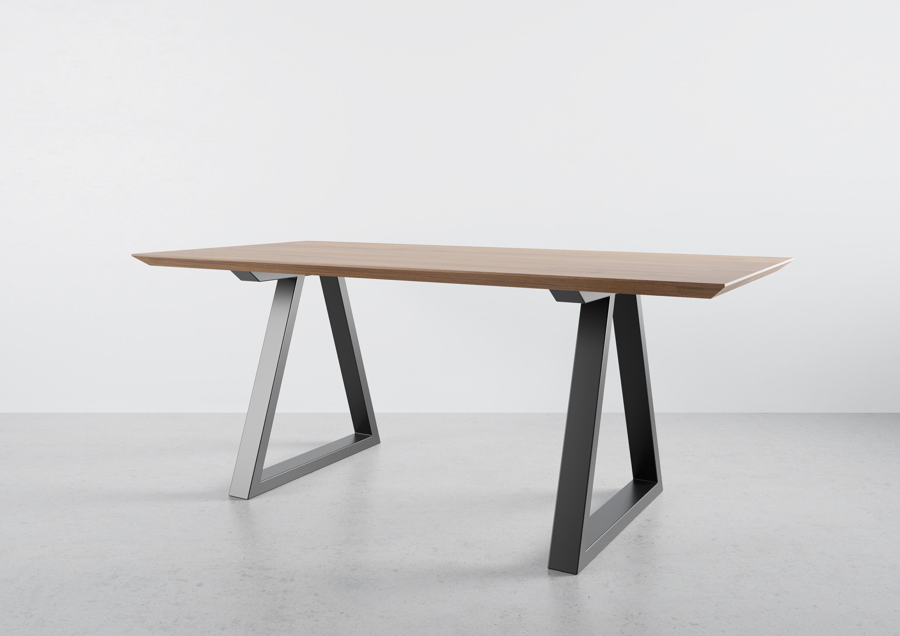 Metal Dining Table Legs (set of 2) triangle-shape. Modern Steel Table Legs. Industrial Table Base. Iron Legs for Live Edge