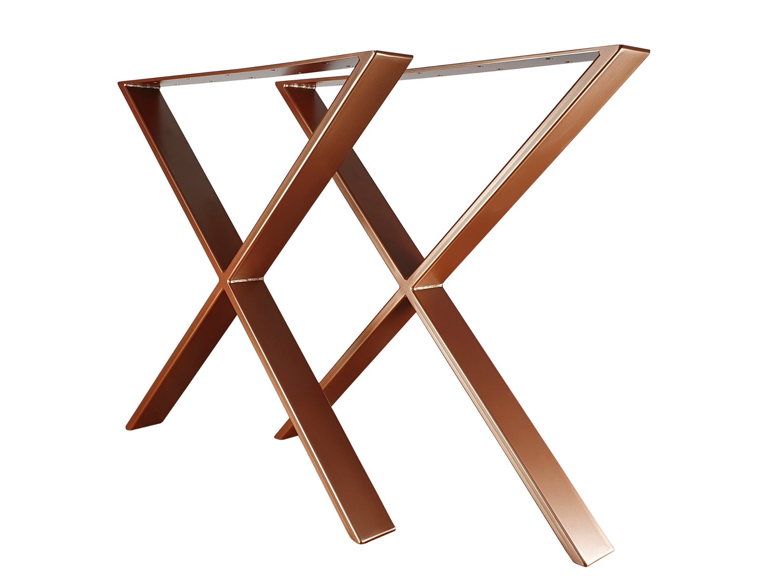 Steel Dining Table Legs set of 2 Xshape. Modern Metal Table Etsy