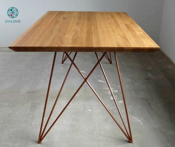 Copper Color Steel Dining Table Legs Set Of 2 Erfly Image 0