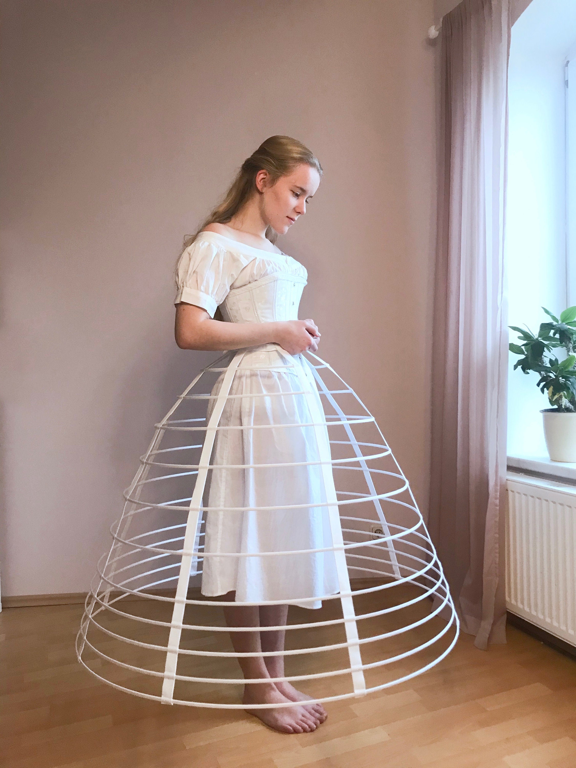 TV103] Finished sewing my first elliptical cage crinoline for an upcoming ball  gown project! : r/sewing