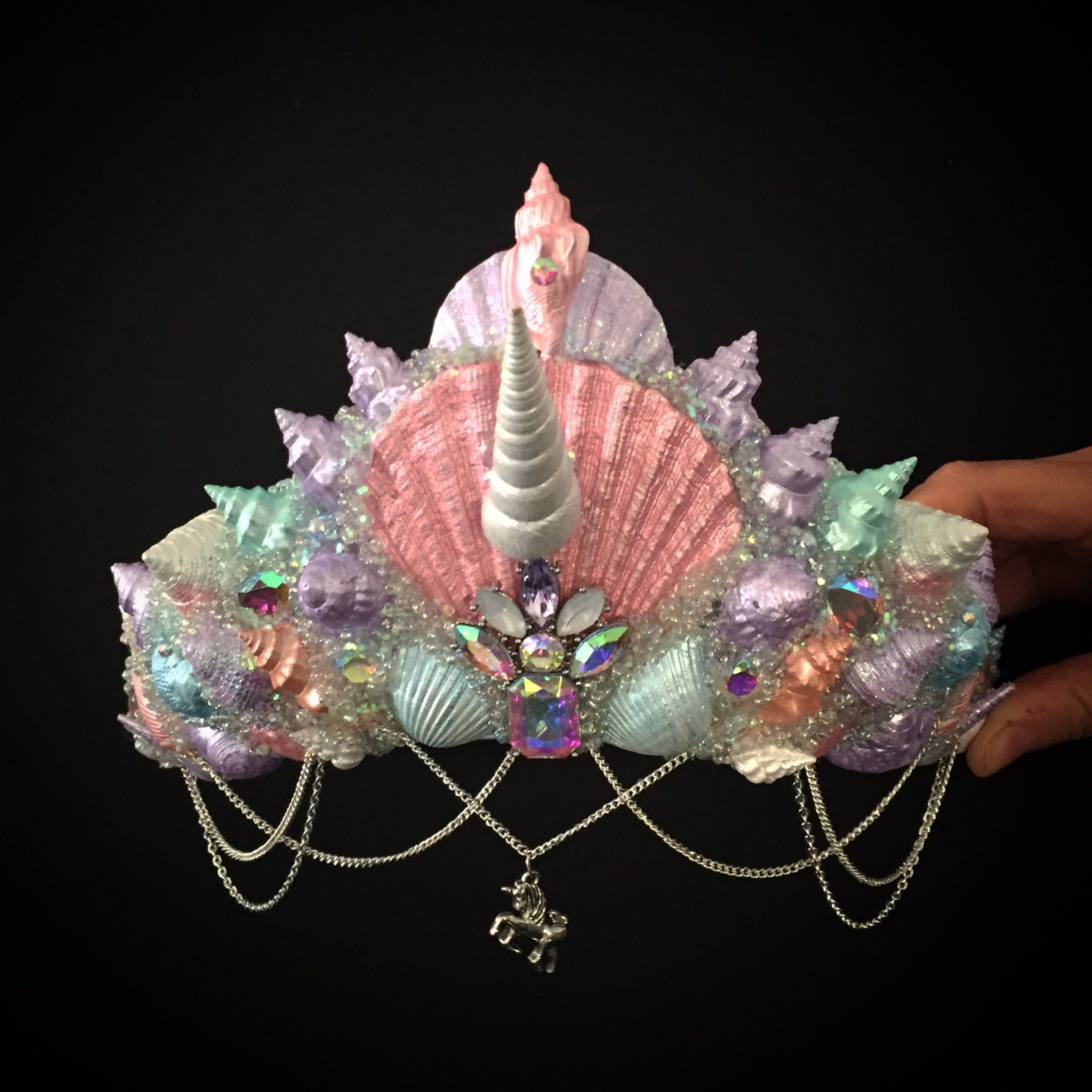Unicorn Mermaid Mermicorn Shell Headpiece Crown Headband - Etsy