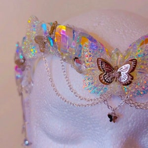 Butterfly Iridescent V Crown Fairy Circlet Headpiece