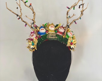 Nostalgic Christmas Antlers 90’s Santa ‘Santlers’ Reindeer Headband