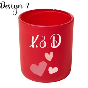 Gepersonaliseerde kaars met initialen paren - gegraveerd glow-through ontwerp | Lettertypekeuze, 8 oz of 14 oz, romantisch cadeau voor hem of haar, Candle Art
