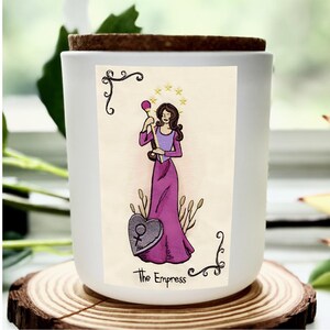 Bougie Lecture de Tarot - Soleil, Étoile, Impératrice Cartes | Bougie Positivity & Hope, Bougie mystique, Cadeau spirituel, Bougie sans étiquette