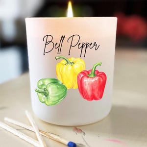 Paprikastearinljus – Garden Chef Vibes in a Jar – Jordnära sommargrönsaksdoft för matälskare, gröna tummar och trädgårdsälskare – Ljuskonst