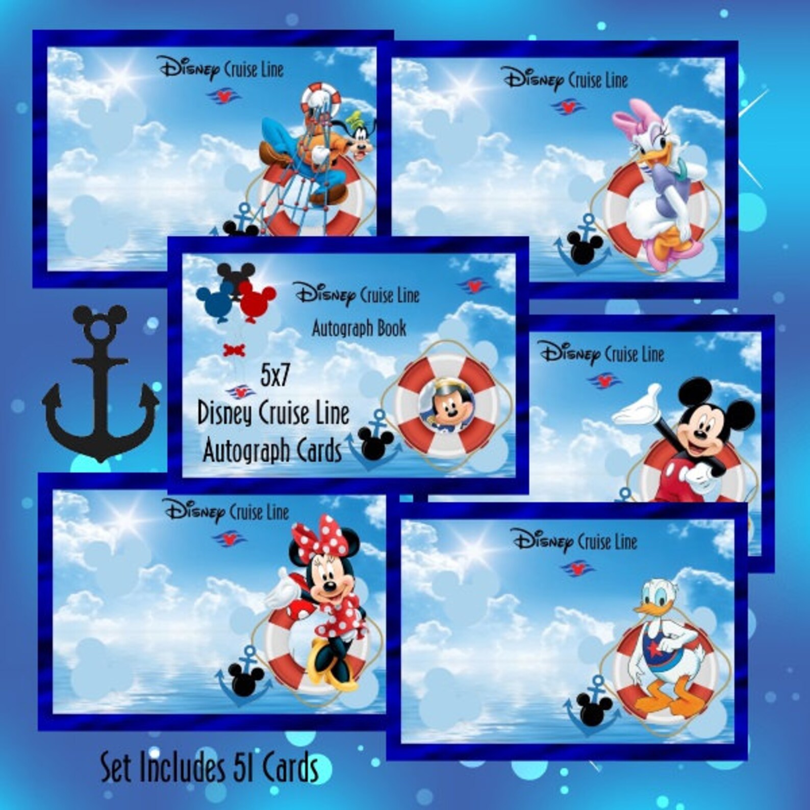 PRINTABLE Disney Cruise Line Autograph Cards 5x7 1 PDF File | Etsy