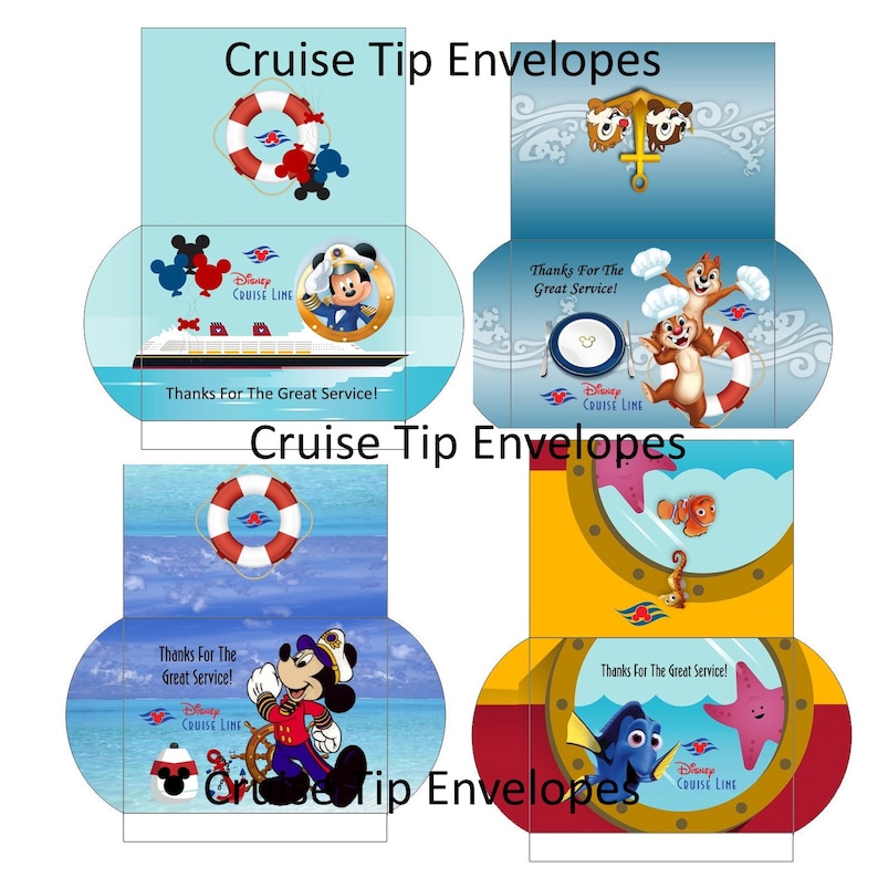 PRINTABLE Disney Cruise Line Tip Envelopes PKG. of 14 | Etsy