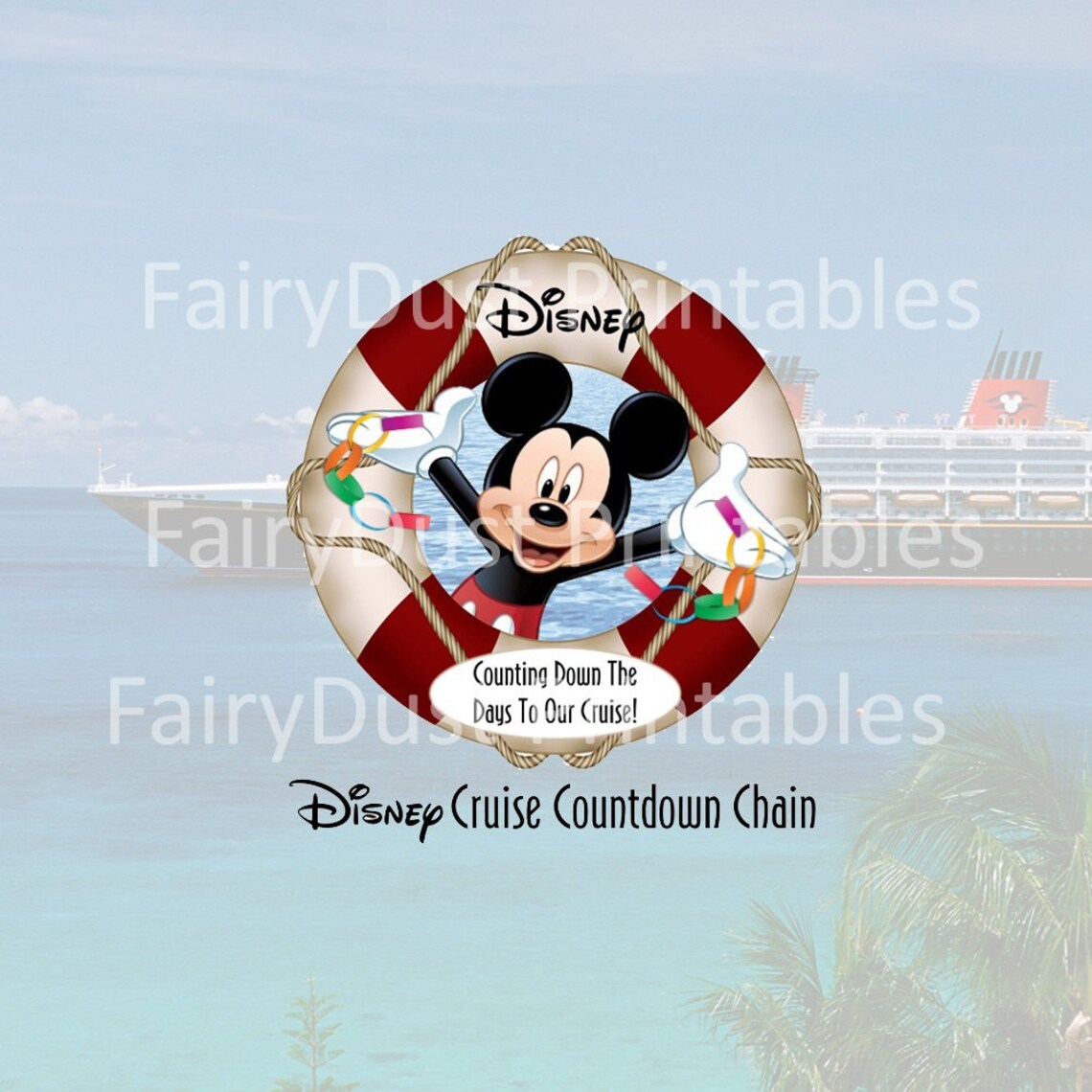 PRINTABLE Disney Cruise Line Countdown Chain Links16 pages. | Etsy