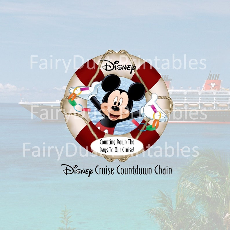PRINTABLE Disney Cruise Line Countdown Chain Links16 pages. | Etsy