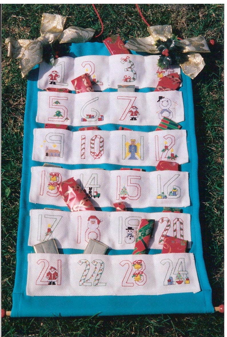 Christmas Advent Calendar Cross Stitch Kit Etsy