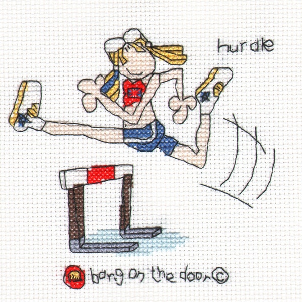 Bang on the door - mini hurdle cross stitch chart