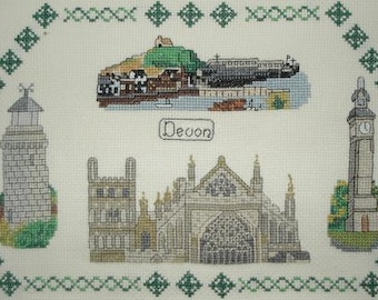 Gráfico de punto de cruz del mapa de Devon