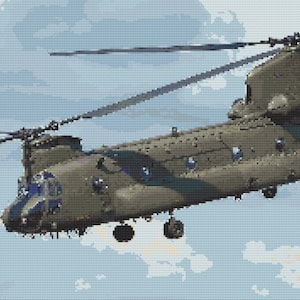 Chinook helicopter cross stitch chart