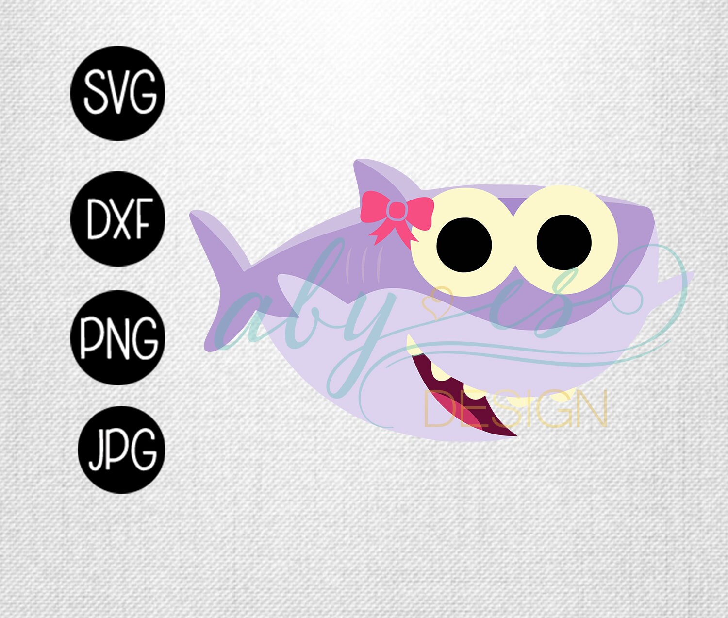 girl Baby shark with bow SVG Super Simple Song Baby Shark ...