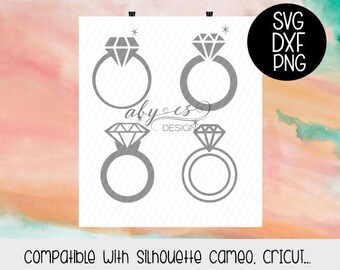 Rings SVG, Diamond Ring SVG, diamond ring wedding, Dxf, Png, Silhouette, Cricut, Cut Files, Ring clipart, digital file,