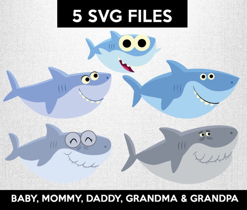 Baby shark SVG simple song baby shark daddy shark mommy ...
