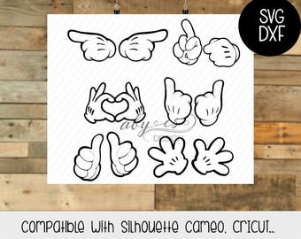 Mickey Hands SVG, She is mine, He is mine, DXF, Silhouette, Cameo, Cricut, Disney Svg