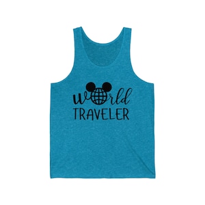 Epcot World Traveller Unisex Jersey Tank, Disneyworld Urlaub Shirt, Disney Urlaub Shirt