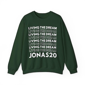 Jonas 20 Living the Dream Sweatshirt, 20th Anniversary Tour, Unisex Crewneck Jumper, Fan Merchandise, Concert Apparel, Music