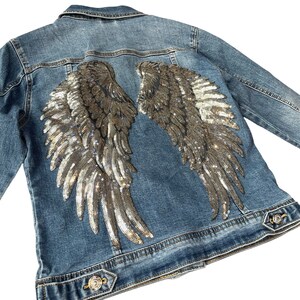 Denim Jacket With Angel Wings / Denim Jacket With Sequins Wings ...