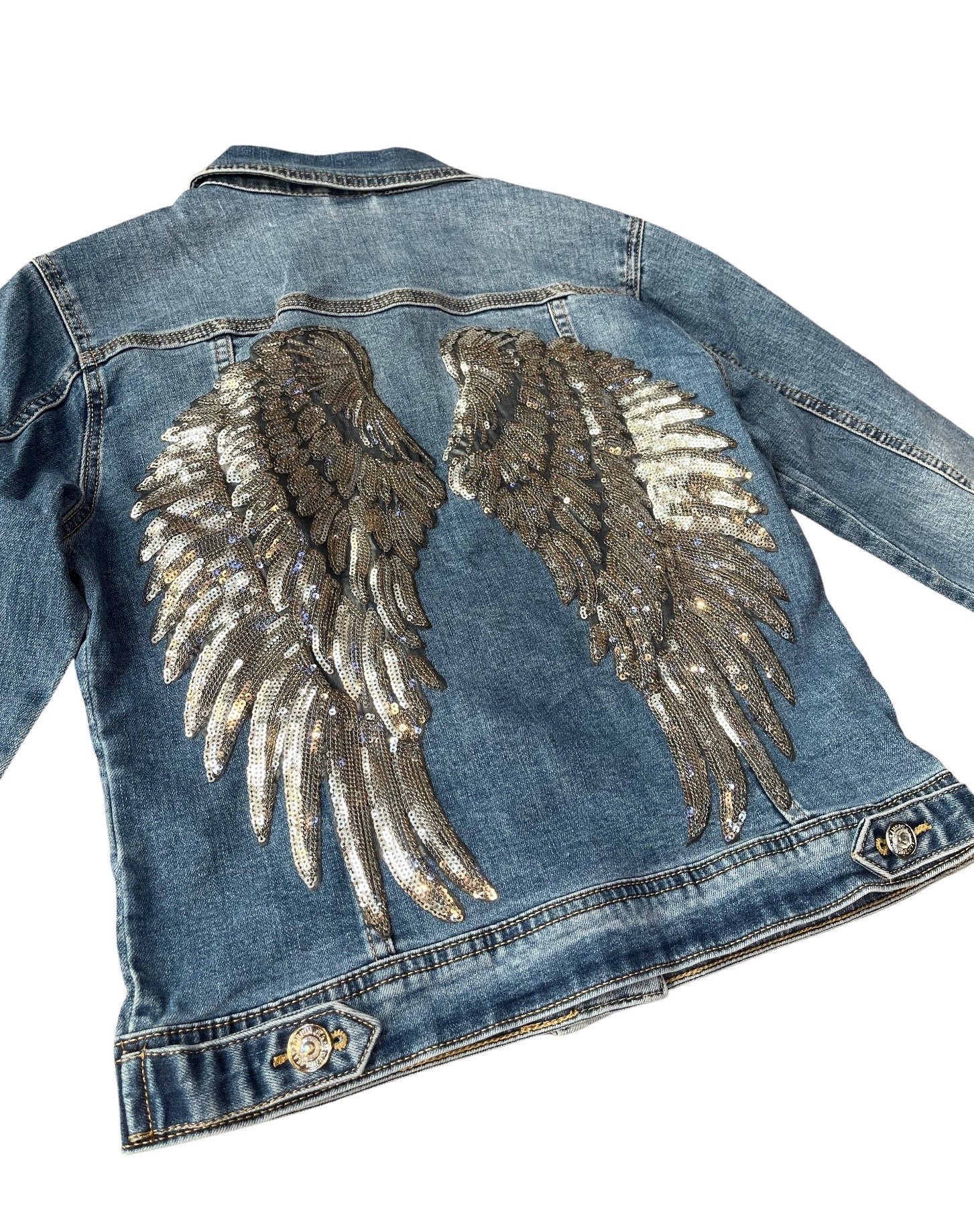 Girls Angel Wings Denim Jacket