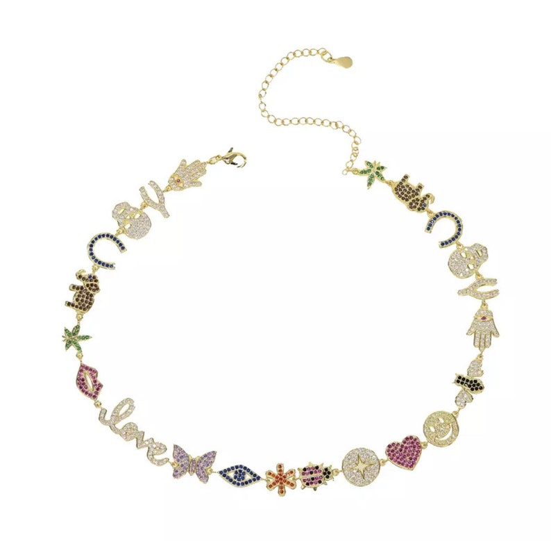 Initial necklacechoker with mother-of-pearl letterbead necklace with letter