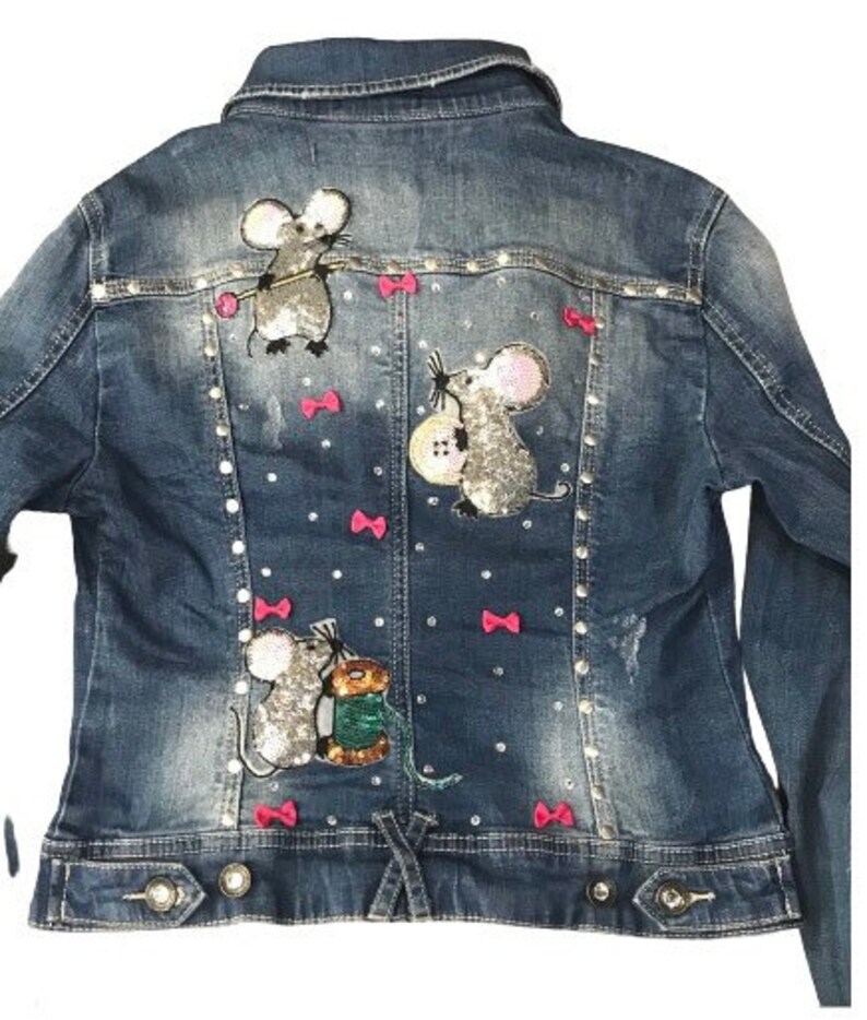 Denim Jacket With Rat Patches / Denim Jacket With Bows / Denim Jackets
