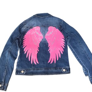 Angel Wings Denim Jacket Ligth Blue Denim Jacket Witch - Etsy