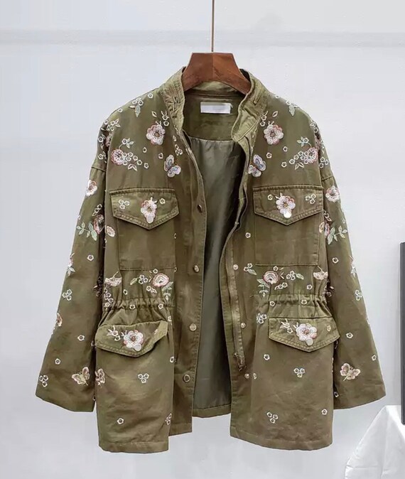 Women's embroidered military jacket Clearance